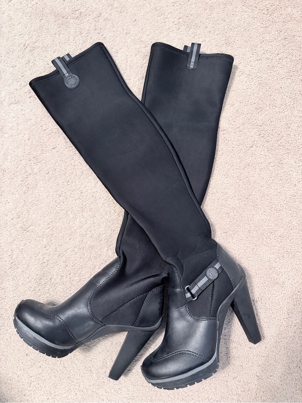 Dkny Black Over-the-Knee Platform Heel Boots